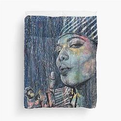 Queen Latifah - Oil and Ink Portrait Duvet Cover