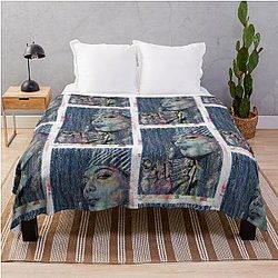 Queen Latifah - Hand Drawn Oil Portrait Throw Blanket