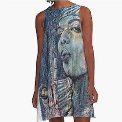 Queen Latifah - Vestido de linha A