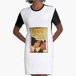 Queen Latifah in a Retro Comic Graphic T-Shirt Dress