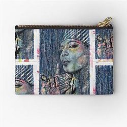Queen Latifah - Mão desenhada Tinta de óleo Retrato Zipper Pouch
