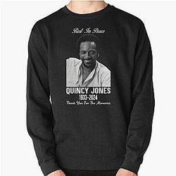 Black White Quincy Jones Pullover Sweatshirt