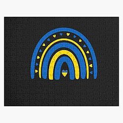 Ukraine Rainbow Flag I Stand with Ukraine Ukrainian Flag Ukraine Support Jigsaw Puzzle RB1603