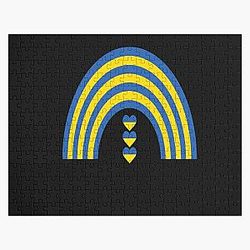 Ukraine Rainbow Flag I Stand with Ukraine Ukrainian Flag Ukraine Support Jigsaw Puzzle RB1603