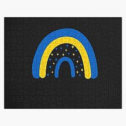 Ukraine Rainbow Flag I Stand with Ukraine Ukrainian Flag Ukraine Support Jigsaw Puzzle RB1603
