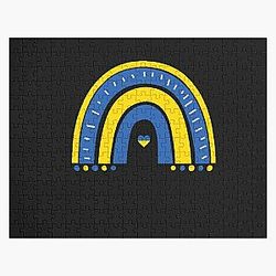 Ukraine Rainbow Flag I Stand with Ukraine Ukrainian Flag Ukraine Support Jigsaw Puzzle RB1603