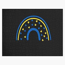 Ukraine Rainbow Flag I Stand with Ukraine Ukrainian Flag Ukraine Support Jigsaw Puzzle RB1603