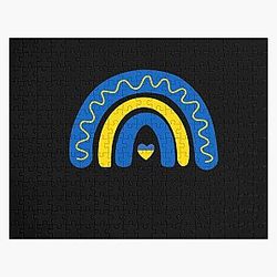 Ukraine Rainbow Flag I Stand with Ukraine Ukrainian Flag Ukraine Support Jigsaw Puzzle RB1603