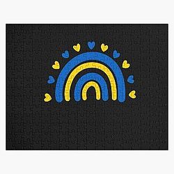 Ukraine Rainbow Flag I Stand with Ukraine Ukrainian Flag Ukraine Support Jigsaw Puzzle RB1603