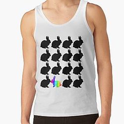 Awesome Gay LGBT Shirts Gay Rainbow Shirt Bunny for Pride Easter Rabbit Water color Tank Top RB1603