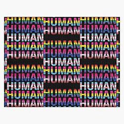 HUMAN LGBTQ Gay Pride Awareness Rainbow Flag Queer Transgender Rights Jigsaw Puzzle RB1603