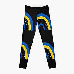 Ukraine Rainbow Flag I Stand with Ukraine Ukrainian Flag Ukraine Support Leggings RB1603