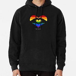 Rainbow Hoodies - Love Is Love LGBT Rainbow Heart  Pullover Hoodie RB1603