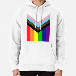 Rainbow Hoodies - Progressive Rainbow Flag Pride Pullover Hoodie RB1603