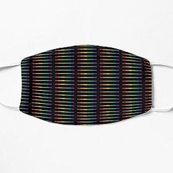 LGBT thin subtle modern rainbow flag on black Gay Lesbian Bisexual Pride Flat Mask RB1603