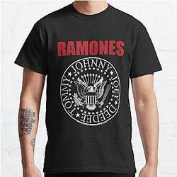 Ramones Red Text Seal T-Shirt, Music Band T-Shirt, Classic Rock, T Shirt, Retro vintage style Shirt, Trendy Gifts, Ramones Classic T-Shirt
