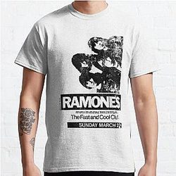Ramones Concert Poster. Hardcore Metal Grunge Punk Band Flyer Classic T-Shirt
