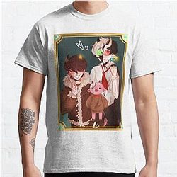 Ranboo T-Shirts - Ranboo Tubbo Technoblade family portrait Bench Trio Classic T-Shirt RB2805