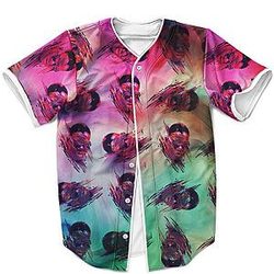 Biggie Smalls Outfit - Big Poppa Painting Style Artwork Rainbow Collage Amazing Baseball Jersey