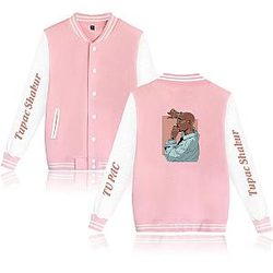 TuPac Outfit - Rapper TuPac Shakur Baseball Uniform Fleece Jacket
