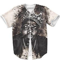 Biggie Smalls Outfit - The Notorious BIG Wearing Crown Vintage Portrait Nice Baseball Jersey