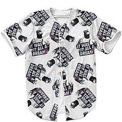 Biggie Smalls Outfit - The Notorious BIG It Was All A Dream 3D Red Blue Effect Pattern Baseball Jersey