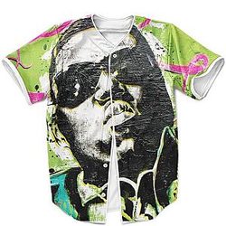Biggie Smalls Outfit - Biggie Vintage Portrait Pop Culture Art Awesome Green Baseball Uniform