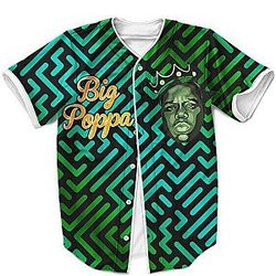 Biggie Smalls Outfit - The Notorious BIG Poppa Aztec Green Teal Dope Baseball Jersey