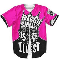 Biggie Smalls Outfit - Biggie Smalls Is The Illest Pop Culture Style Neon Pink Cool Baseball Jersey