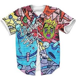 Biggie Smalls Outfit - Biggie Thug Zombie Acid Drip Art Graffiti Colorful Baseball Jersey