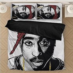 TuPac Outfit - Tupac Makaveli Ink Style Design Artwork White Bedding Set