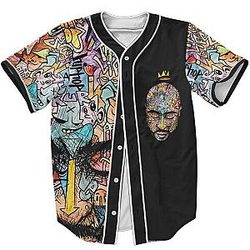 TuPac Outfit - Classic Graffiti Street Art Tupac Makaveli Shakur Baseball Jersey