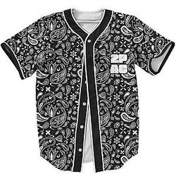 TuPac Outfit - Tupac Shakur Gangsta Rapper Bandana Pattern Baseball Jersey