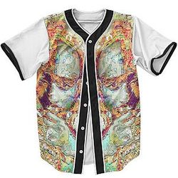 TuPac Outfit - Tupac Makaveli Colorful Abstract MC New York Baseball Jersey