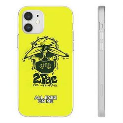 TuPac Outfit - 2Pac Is Alive All Eyez On Me Skull Art Yellow iPhone 12 Case