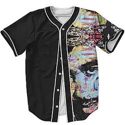 TuPac Outfit - Gangsta Rapper Tupac Shakur Colorful Graffiti Art Baseball Jersey