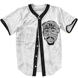TuPac Outfit - Tupac Shakur Album Artwork All Eyez On Me White Baseball Jersey