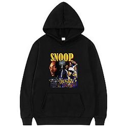 Snoop Dogg Outfit - Rapper Snoop Doggy Dogg Retro Vintage Print Hoodie