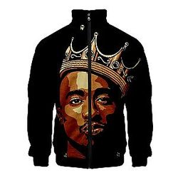 Tupac Jacket - Mens Long Sleeve Rapper Tupac Jackets