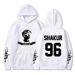 TuPac Outfit - Tupac Shakur Rapper 96 Number Hoodie Pullover