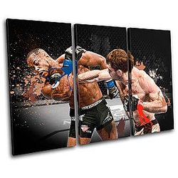 Bold Bloc Design MMA Rashad Evans Sports 150x100cm Treble Canvas Art Print Framed Putty Ready Hanging UK