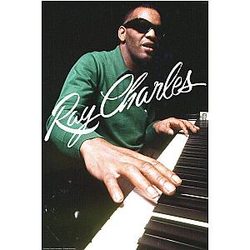Ray Charles Signature Piano Jazz Music Wall Art Print Poster 24x36