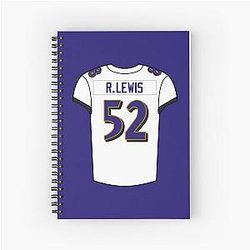 Ray Lewis Jersey Spiral Notebook