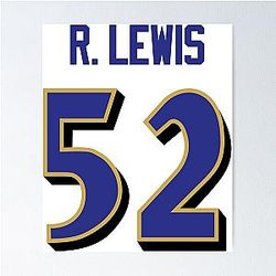 Ray Lewis #52 Jersey Poster
