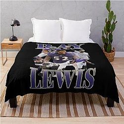 Ray Lewis vintage bootleg throw blanket