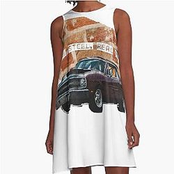 Real Steel Muscle Car Wall Break A-Line Dress