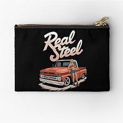 Real steel Hot rod Old car smokin' hot rod American Zipper Pouch