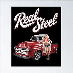 Real Steel - Hot Rod - Old School Automobile - Smokin' Hot Rod Poster