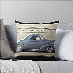 1941 Willys Coupe Real Deal Throw Pillow
