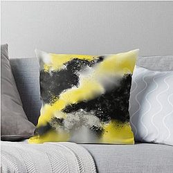 Real Steel Yellow Gray Abstract Throw Pillow
